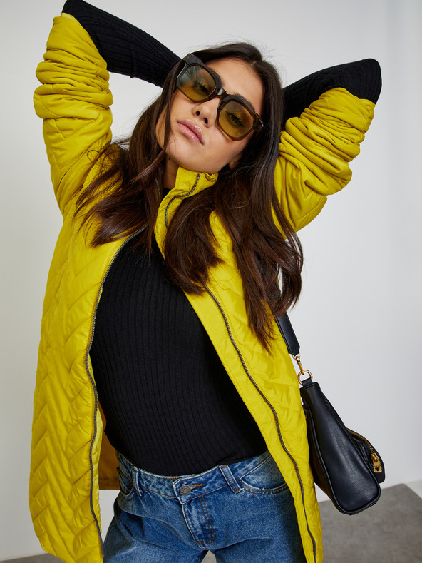 ZOOT.lab Palton matlasat verde și galben pentru femei ZOOT.lab Molly