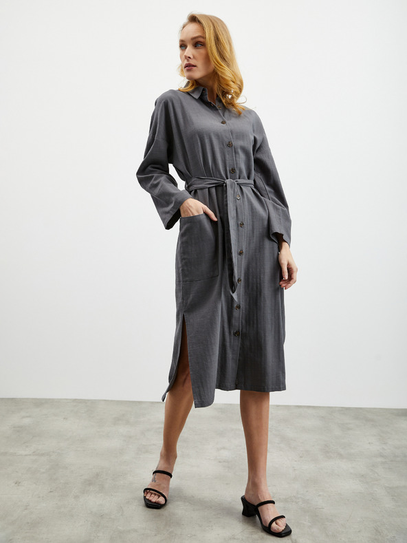 ZOOT.lab Rochie cămașă pentru femei gri închis cu in ZOOT.lab Darsha