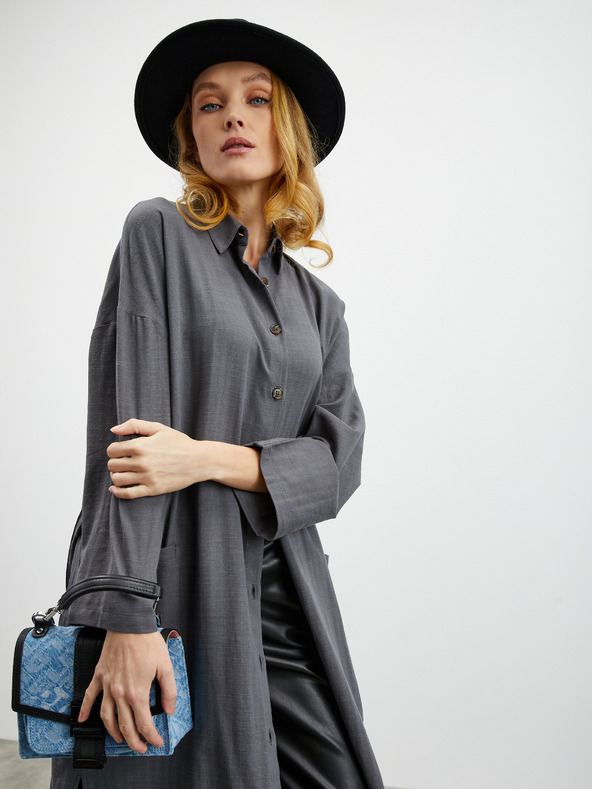ZOOT.lab Rochie cămașă pentru femei gri închis cu in ZOOT.lab Darsha