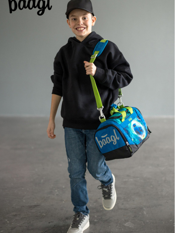 BAAGL  Geantă sport albastră pentru copii Fotbal Minge Baagl