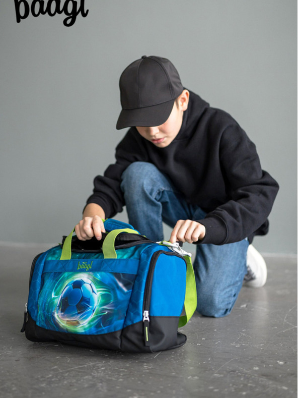 BAAGL  Geantă sport albastră pentru copii Fotbal Minge Baagl