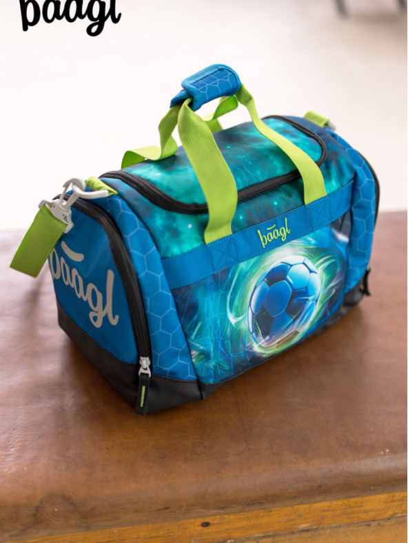 BAAGL  Geantă sport albastră pentru copii Fotbal Minge Baagl