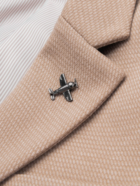 Ombre Clothing Metal decorativ clothes pin avion cu elice gri Ombre Clothing