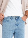 Ombre Clothing Blugi spălați clasici pentru bărbați REGULAR FIT Blue Ombre Clothing