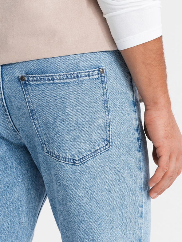 Ombre Clothing Blugi spălați clasici pentru bărbați REGULAR FIT Blue Ombre Clothing