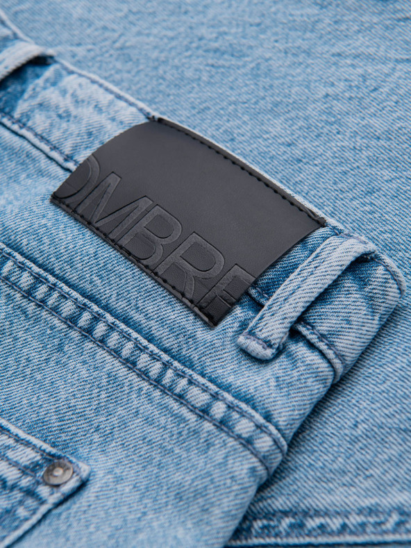 Ombre Clothing Blugi spălați clasici pentru bărbați REGULAR FIT Blue Ombre Clothing