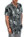 Ombre Clothing Tricou cu mâneci scurte cu model din viscoză pentru bărbați OM-SHPS-0113 Ombre Clothing negru
