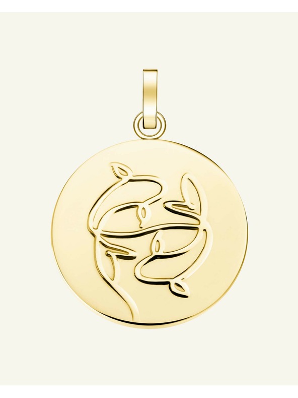 Rosefield Rosefield pandantiv de culoare aurie Zodiac Coin Pești