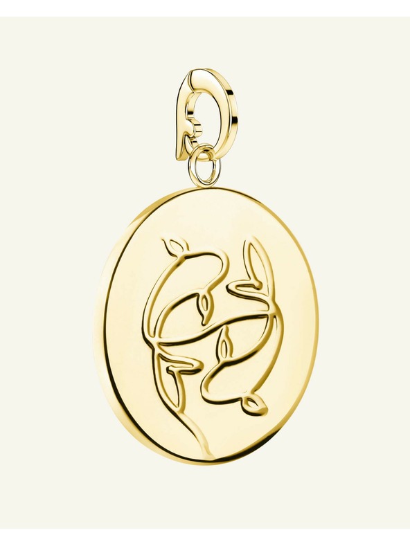 Rosefield Rosefield pandantiv de culoare aurie Zodiac Coin Pești