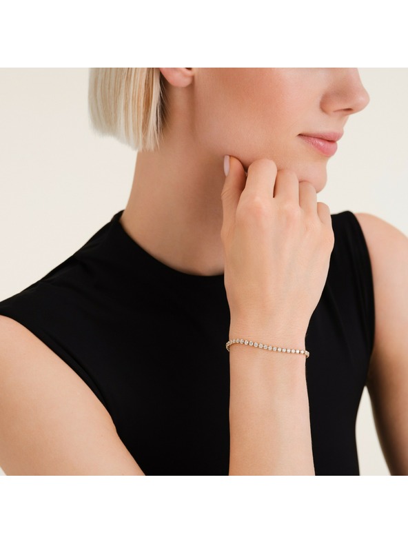 Rosefield Brățară Tennis pentru femei placată cu aur Rosefield JBTWG-J1035