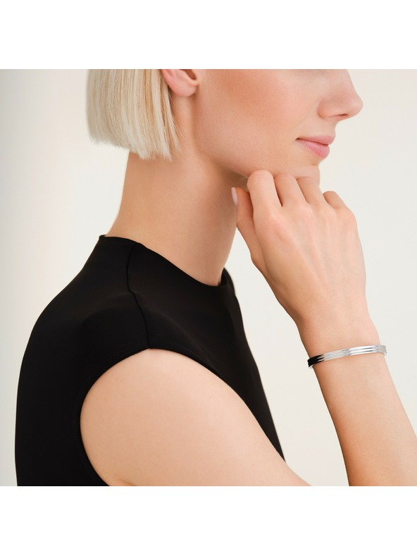 Rosefield Brățară fixă rhodiată pentru femei Rosefield JBSBS-J1042