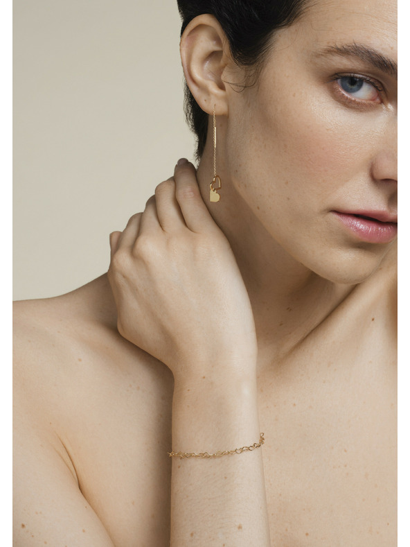 Rosefield Brățară în culoare aurie Heart Chain Rosefield JBHCG-J682