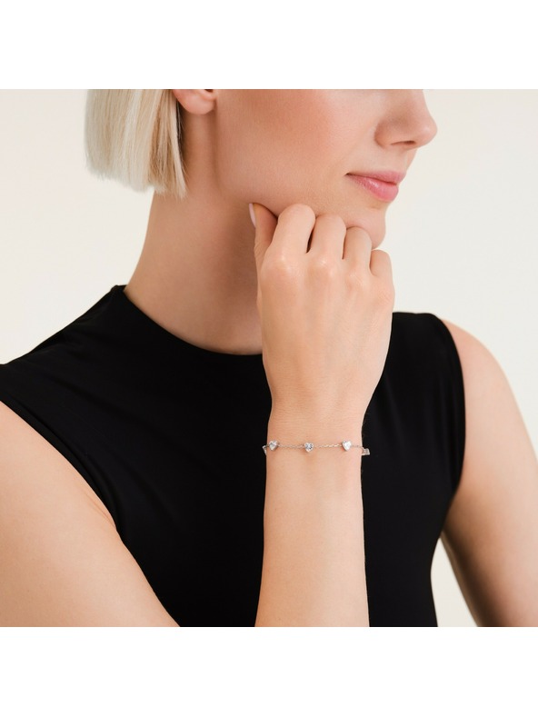 Rosefield Brățară rhodiată pentru femei Rosefield JBRHS-J1014