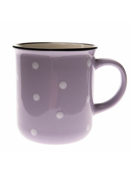 Casa de Engel Cană ceramică - violet cu buline, 350ml, 6/36