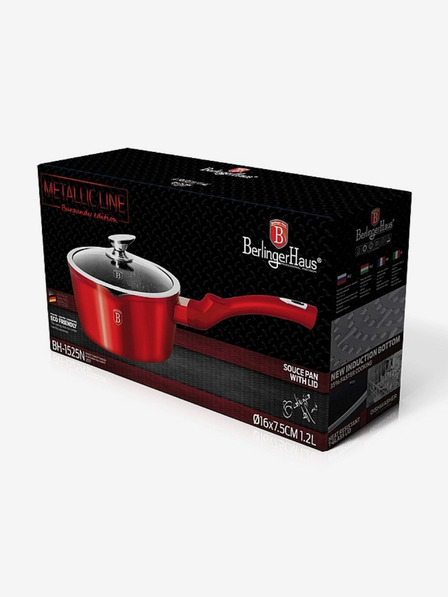 Berlingerhaus Tigaie pentru clătite cu capac cu suprafață din marmură 16 cm Burgundy Metallic Line BERLINGERHAUS