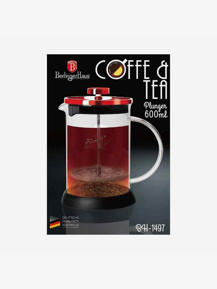 Berlingerhaus Ceainic pentru ceai și cafea French Press 600 ml Burgundy Metallic Line BERLINGERHAUS