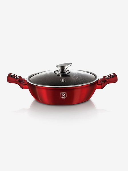 Berlingerhaus Tavă rotundă cu suprafață din marmură și capac 24 cm BERLINGERHAUS Burgundy Metallic Line