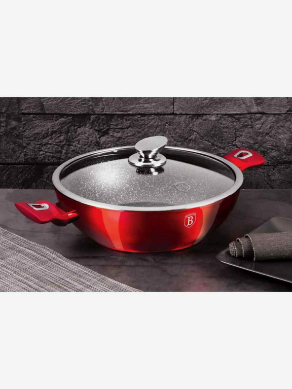Berlingerhaus Wok cu capac 30 cm Burgundy Edition BERLINGERHAUS