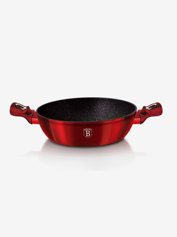 Berlingerhaus Tavă de copt rotundă cu suprafață din marmură și capac 32 cm BERLINGERHAUS Burgundy Metallic Line