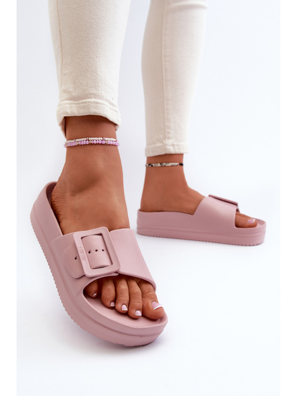 BIG STAR SHOES Sandale din spumă pentru femei cu platformă și cataramă Big Star roz