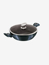 Berlingerhaus Tavă rotundă de copt cu suprafață de marmură și capac 28 cm BERLINGERHAUS Metallic Line Aquamarine Edition