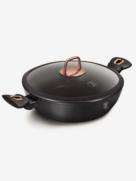 Berlingerhaus Plită de copt cu capac și suprafață din marmură 28 cm Black Rose Collection BERLINGERHAUS