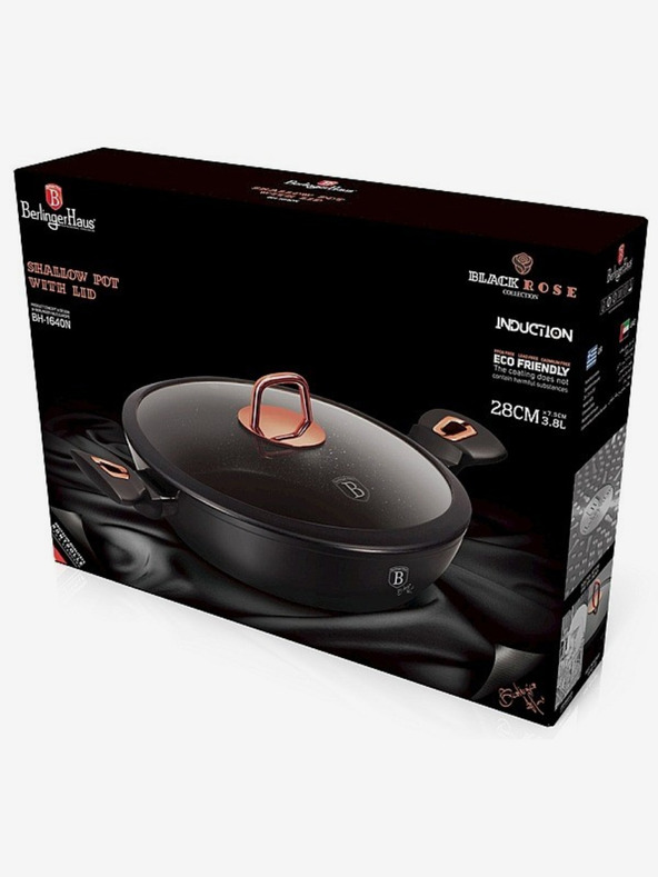 Berlingerhaus Plită de copt cu capac și suprafață din marmură 28 cm Black Rose Collection BERLINGERHAUS