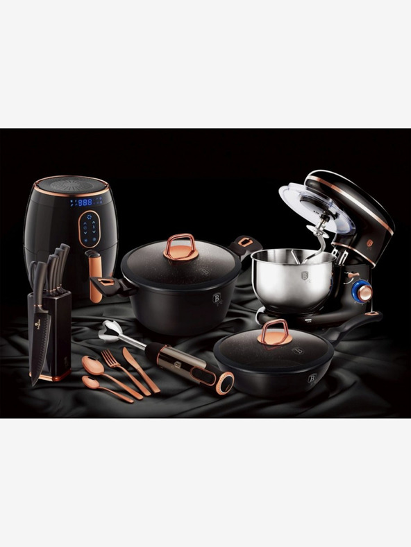 Berlingerhaus Plită de copt cu capac și suprafață din marmură 28 cm Black Rose Collection BERLINGERHAUS