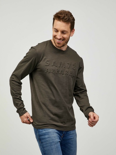Sam 73 Tricou cu mânecă lungă kaki pentru bărbați SAM 73 Mindart