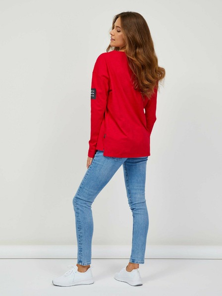 Sam 73 Tricou de bază cu mânecă lungă pentru femei, roșu SAM 73 Ariasa