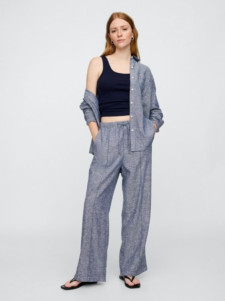 GAP Pantaloni din in Wide-Leg GAP