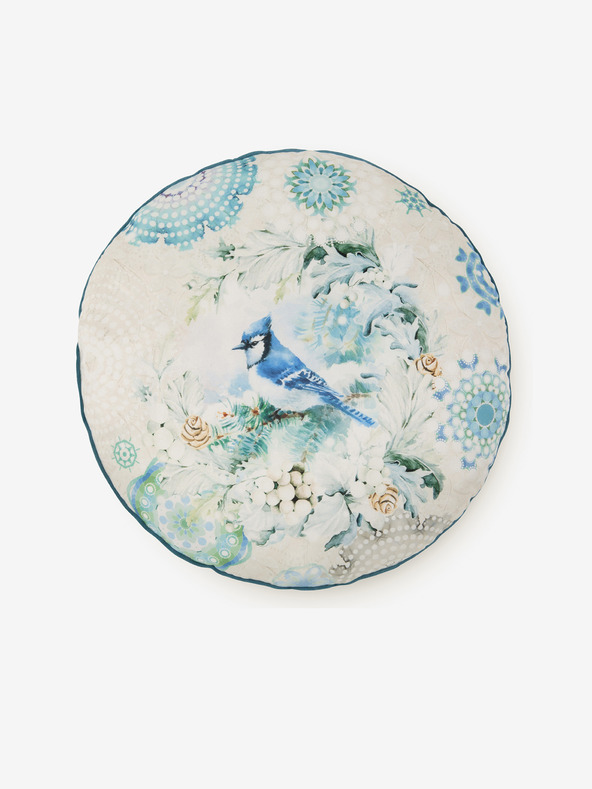 HIP Diametru 55 cm - Pernă reversibilă albastră și crem cu motiv HIP Camunda