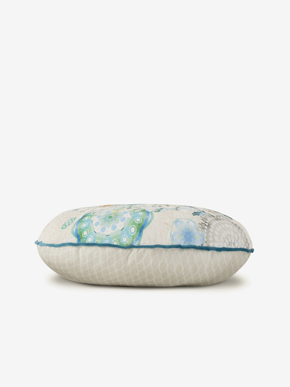 HIP Diametru 55 cm - Pernă reversibilă albastră și crem cu motiv HIP Camunda
