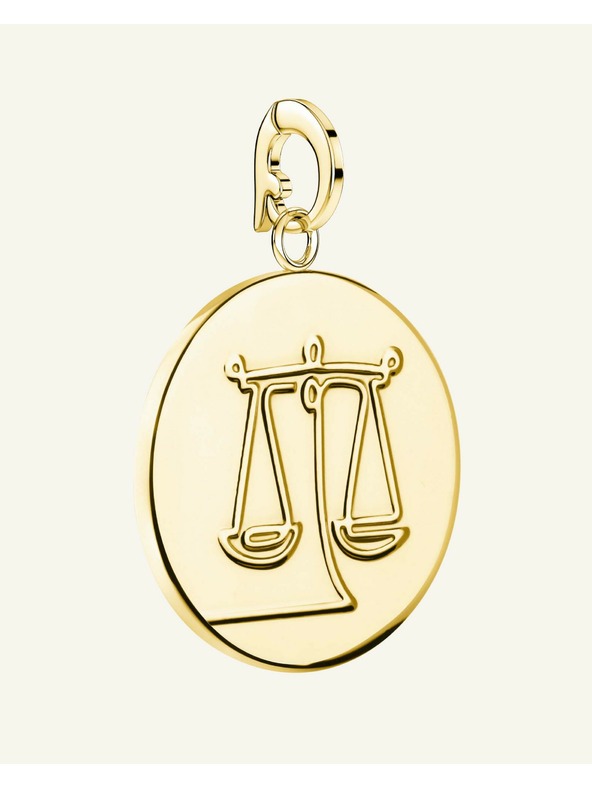 Rosefield Pandantiv Rosefield în culoare aurie Zodiac Coin Balanță